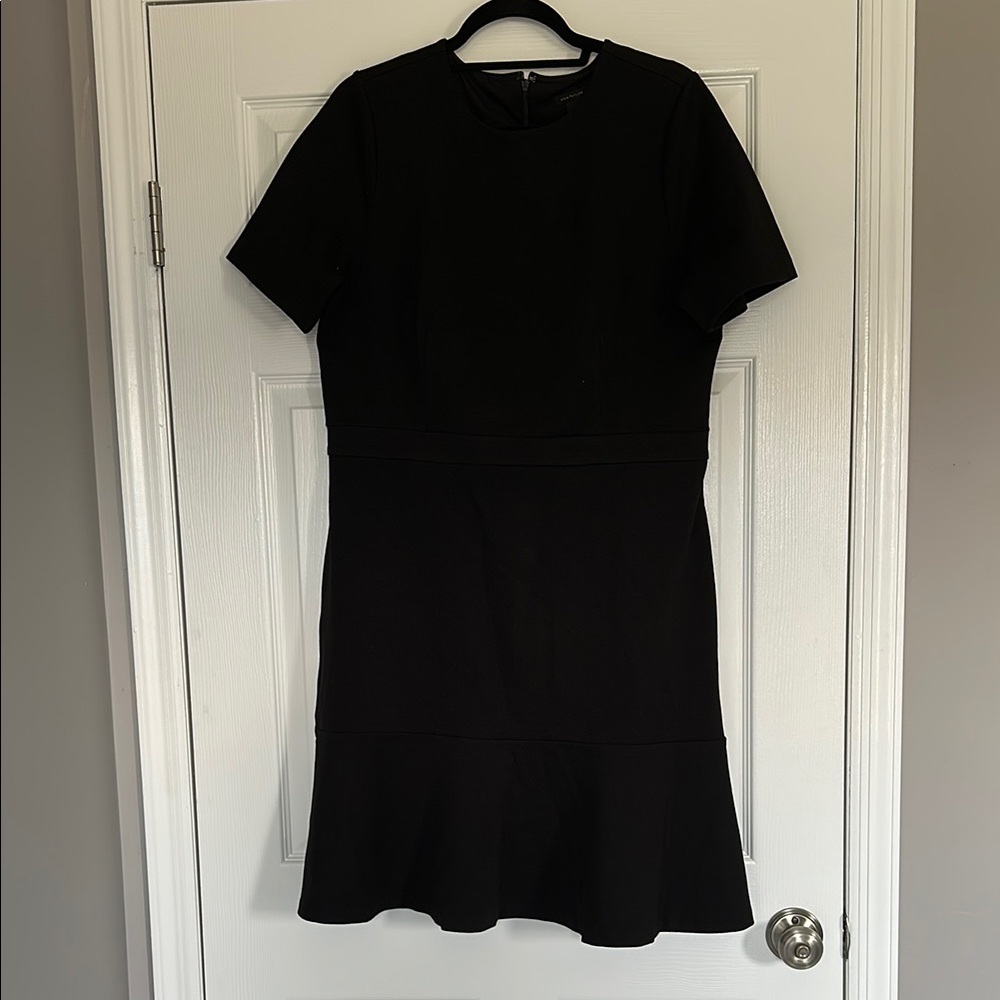 Ann Taylor Black Sheath Mini Dress Crew Neck